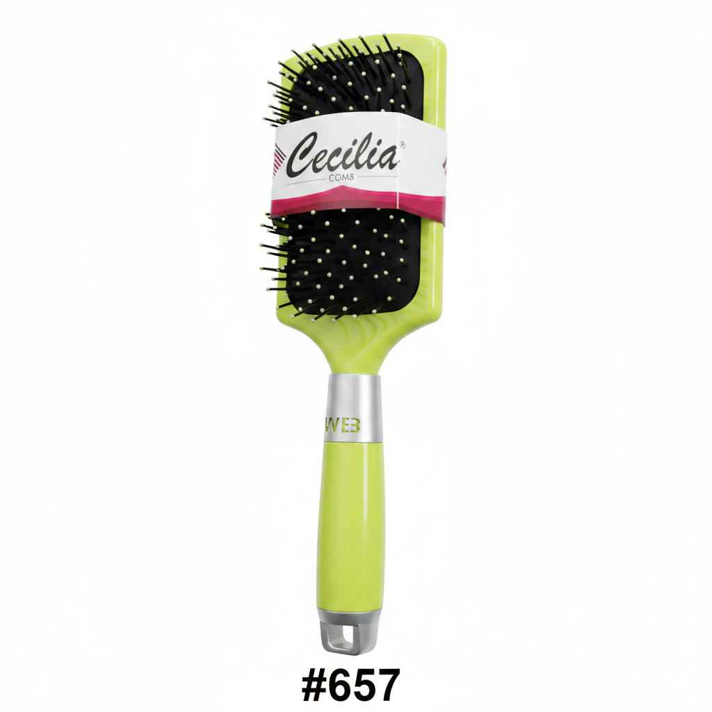 Cecilia Combs Paddle Hair Brush Lime Green #657 3D render