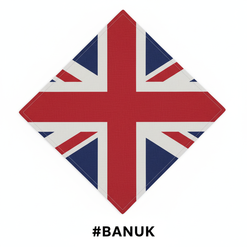 UK Union Jack Flag Print Cotton Bandana #BANUK