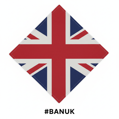 UK Union Jack Flag Print Cotton Bandana #BANUK