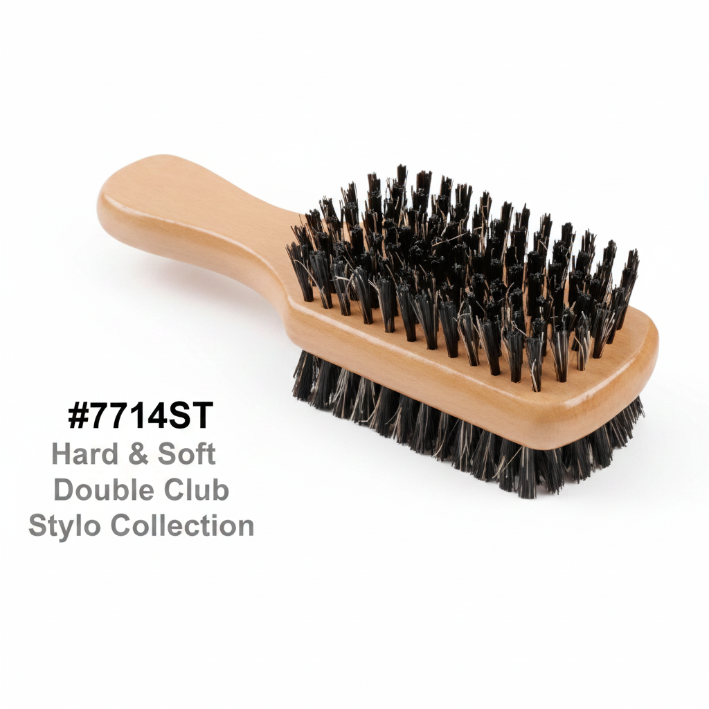 #7714ST Hard & Soft Double Club Brush - Stylo Collection