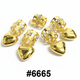 Gold Filigree Dread Beads with Heart Charm & Rhinestones — #6665 24pk Card