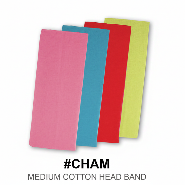 #CHAM Medium Cotton Head Band - 12pc Mix Colour Pack