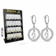 Zirconia Musical Note Open Ring Hooked Earrings Display Pack Silver & Gold #11101