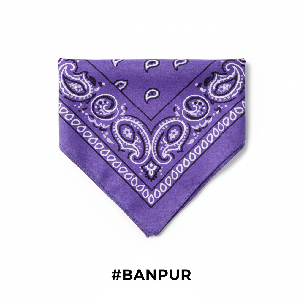 Purple Printed Paisley Bandana #BANPUR