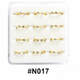 Gold Crystal Nose Pins Display Box 12pc #N017