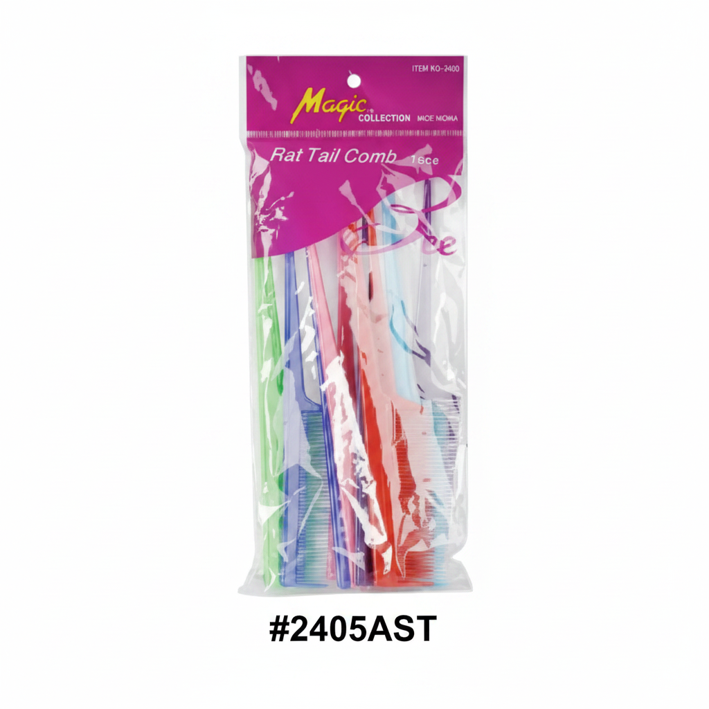 Magic Collection Rat Tail Comb #2405AST Assorted Colours