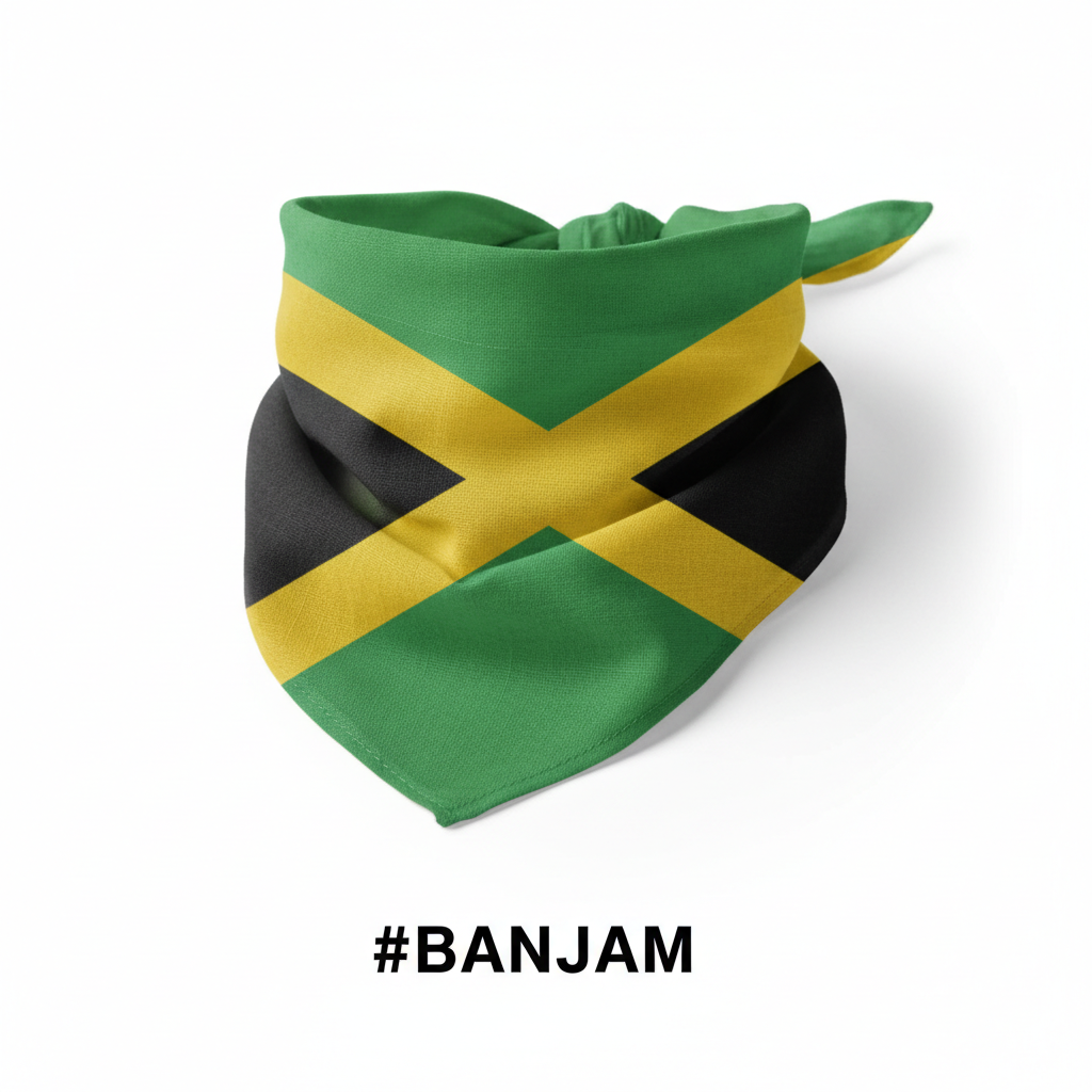 Jamaican Flag Print Bandana #BANJAM