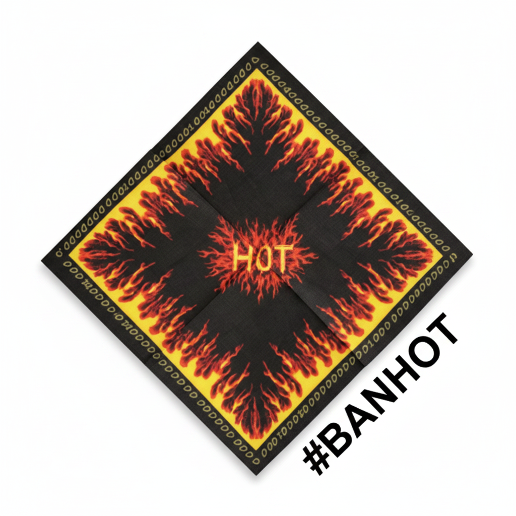 Fire Hot Print Cotton Bandana #BANHOT