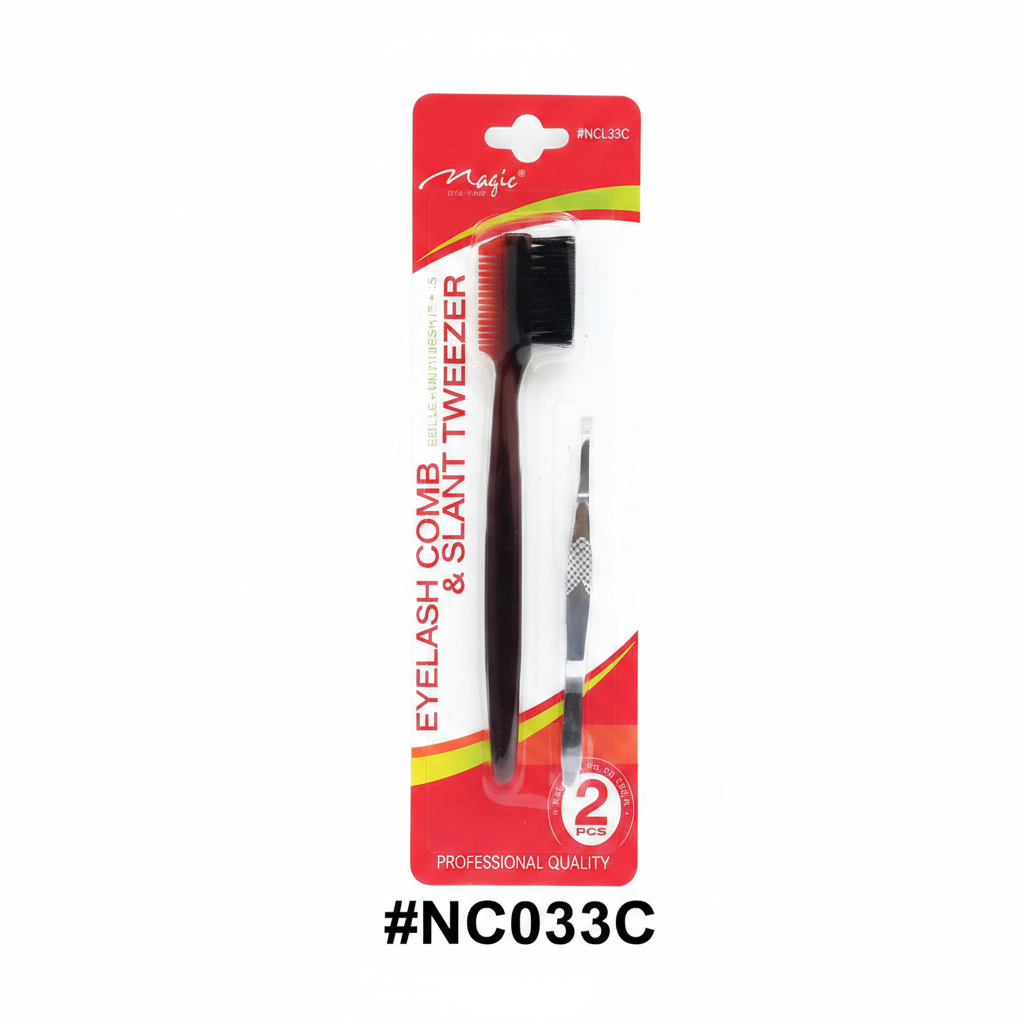 #NC033C Magic Eyelash Comb & Slant Tweezer 2pc