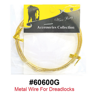 Metal wire for dreadlocks with packaging labeled 'Hair Ring Accessories Collection' on a white background.