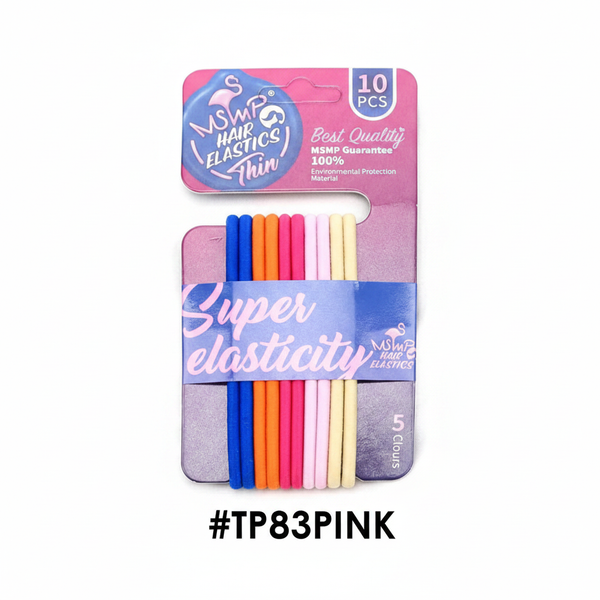 MSMP Super Elasticity Hair Elastics Pink Mix 10pcs #TP83PINK