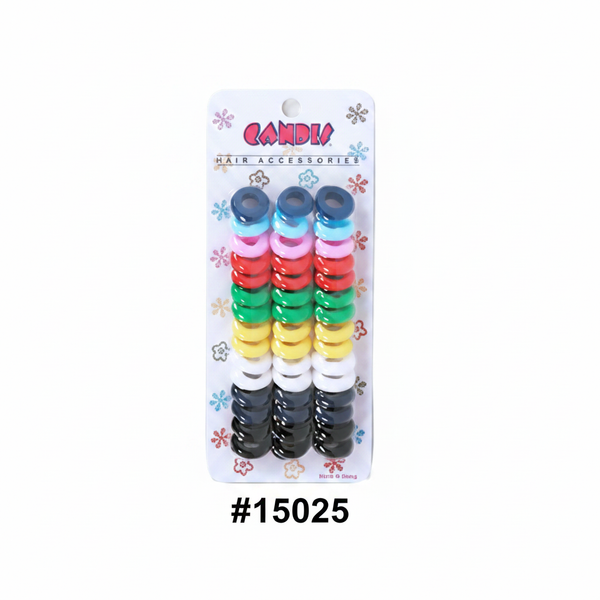 Candie Assorted Colour Flat Disc Pony Rings 60pc #15025