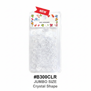 Marry Collection Jumbo Crystal Shape Clear Hair Beads #B300CLR
