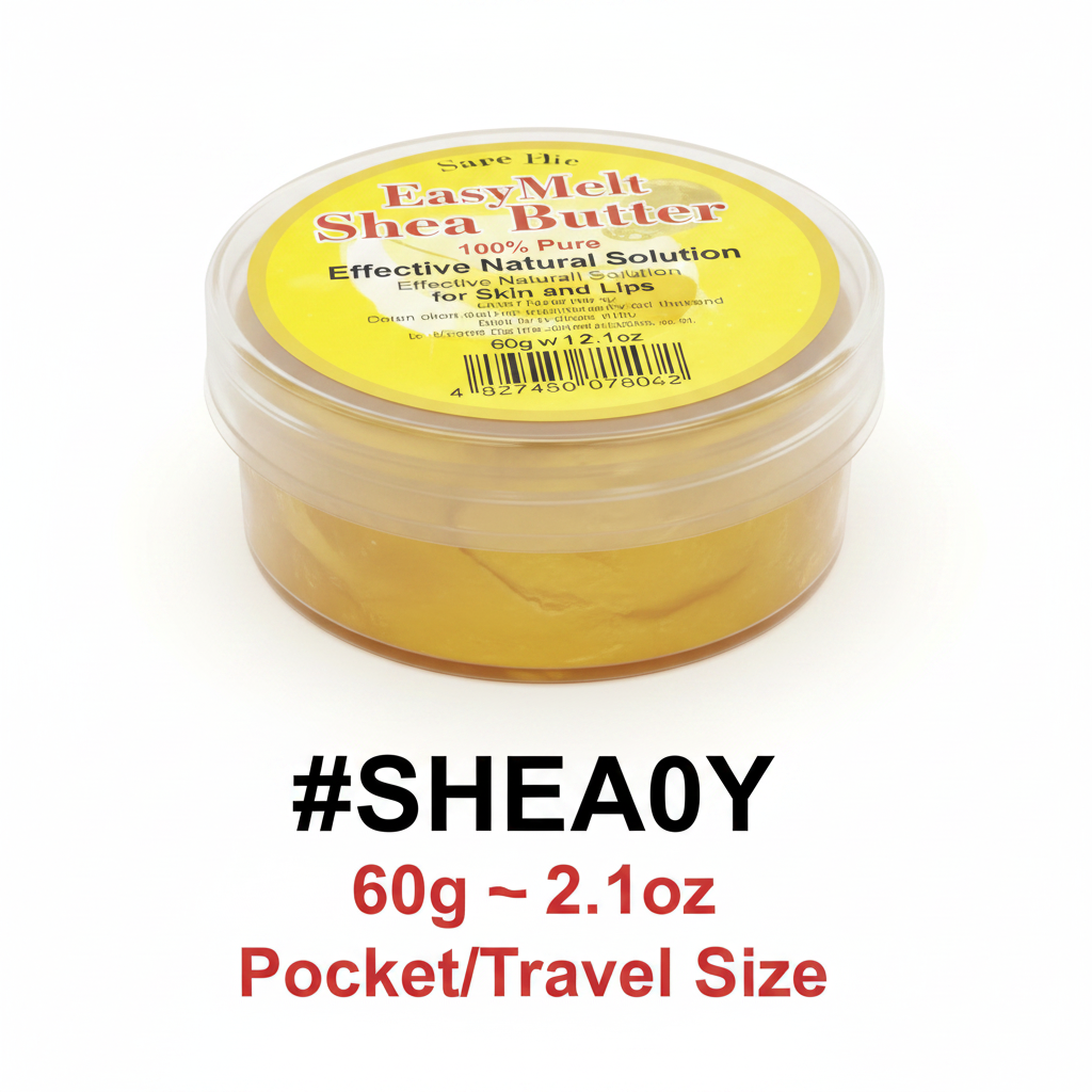 EasyMelt Yellow Shea Butter 60g 2.1oz Pocket Travel Size #SHEA0Y