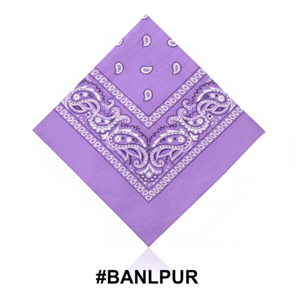 Light Purple Paisley Print Cotton Bandana #BANLPUR
