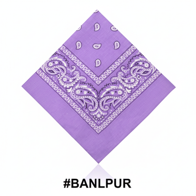 Light Purple Paisley Print Cotton Bandana #BANLPUR