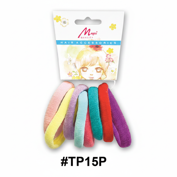 Magic Quality Soft Foam Hair Ties Pastel Assorted 8pcs #TP15P