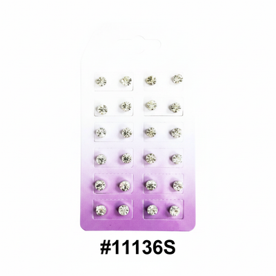 Magnetic Angel Ear-Rings Large Crystal Studs Display Card #11136S