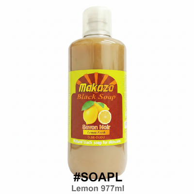 Makazo Black Soap Savon Noir Lemon Fresh 977ml Natural Black Soap for Skincare #SOAPL