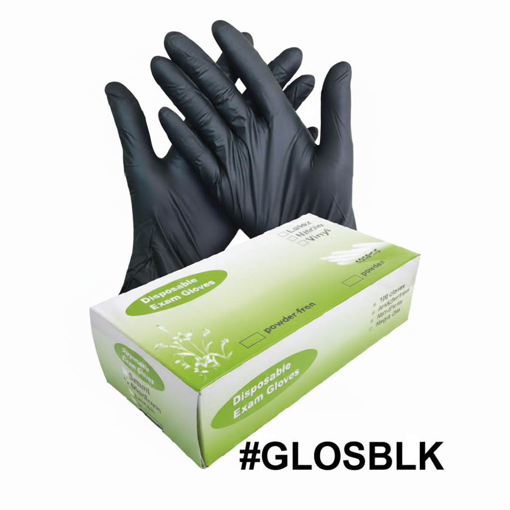Black Disposable Exam Gloves #GLOSBLK