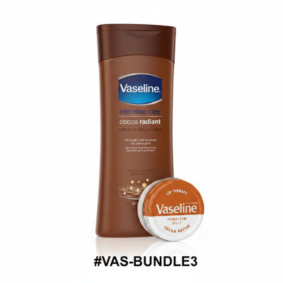 Vaseline Cocoa Bundle - Cocoa Radiant Lotion + Lip Therapy Cocoa Butter #VAS-BUNDLE3