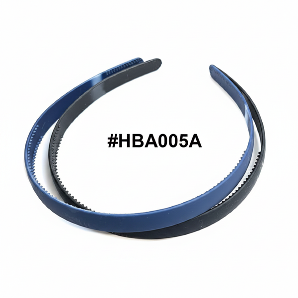 Wide Plastic Hair Bands Navy Blue Black 2pcs #HBA005A