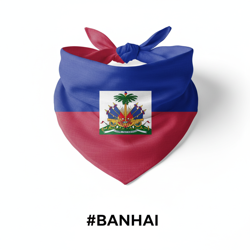 Haiti Flag Print Bandana #BANHAI