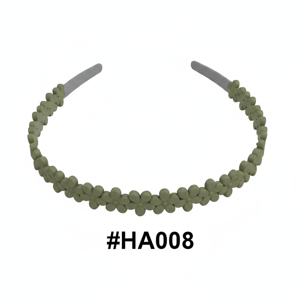 Green Floral Beaded Hair Band #HA008