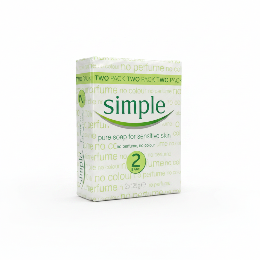 Simple Pure Soap for Sensitive Skin 2 Bars Pack #SIM1