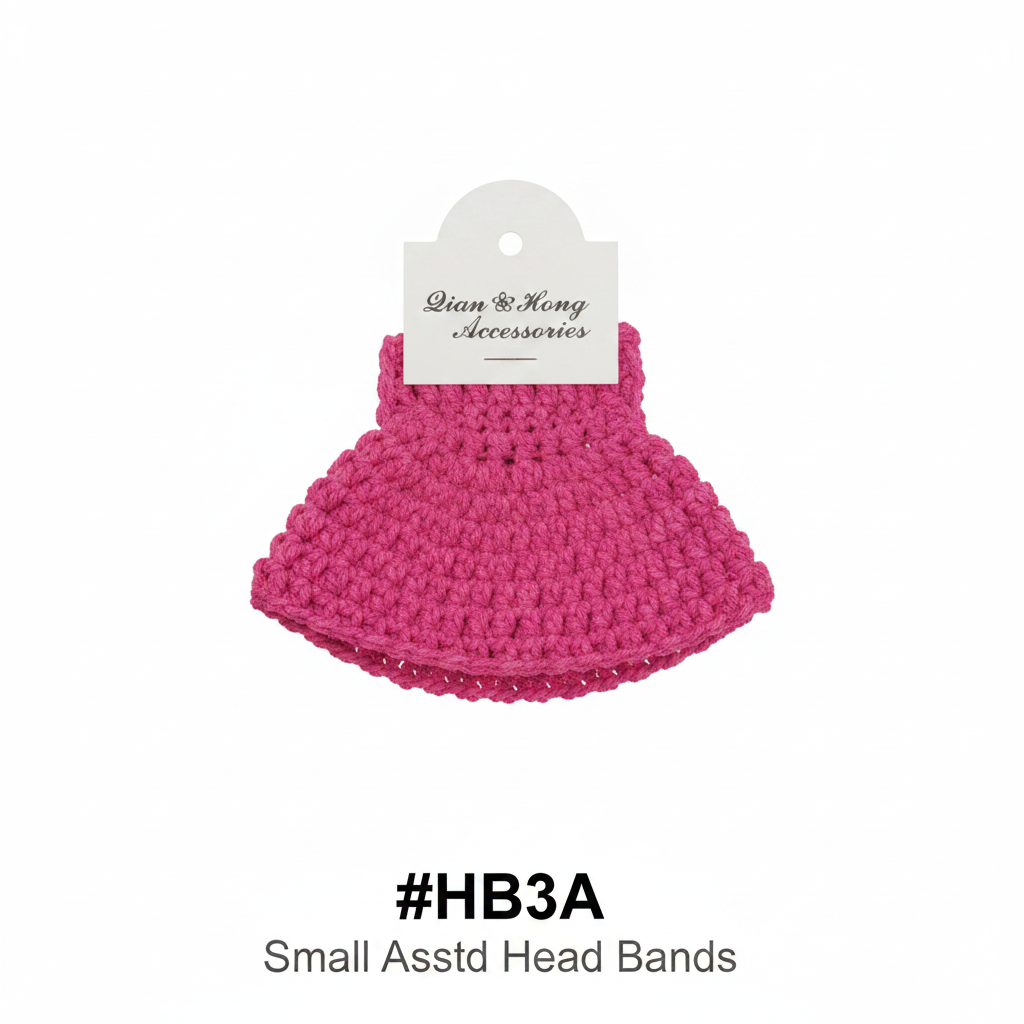 Hot Pink Small Crochet Headband #HB3A
