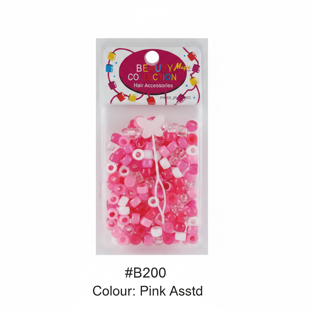 Beauty Magic Collection Hair Beads #B200 Pink Assorted