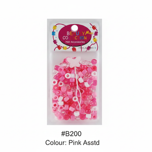 Beauty Magic Collection Hair Beads #B200 Pink Assorted