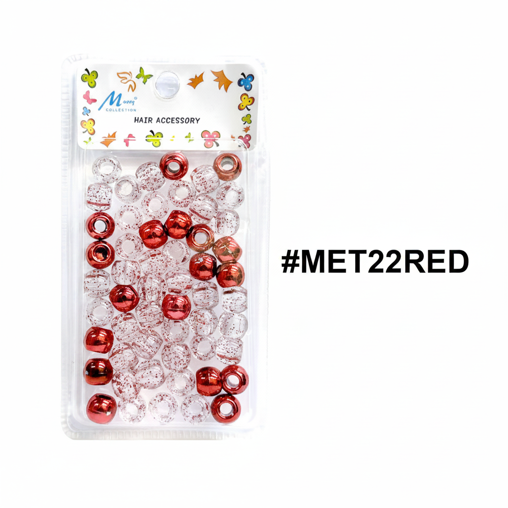 Mayys Metallic Red Hair Beads #MET22RED