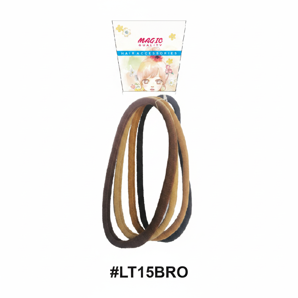Magic Collection Large Loop Hair Ties 4pc Brown Tones #LT15BRO