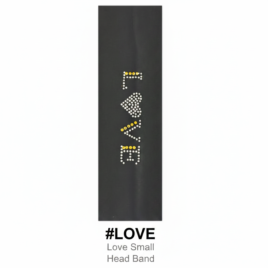 Love Small Head Band Rhinestone Black #LOVE