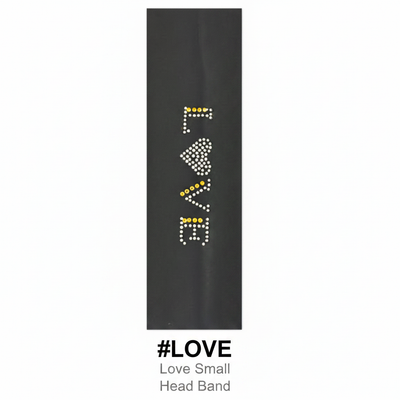 Love Small Head Band Rhinestone Black #LOVE
