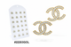 Gold CC Crystal Stud Earrings Small, Medium, Large – CZ Encrusted Logo Design #22203GOL