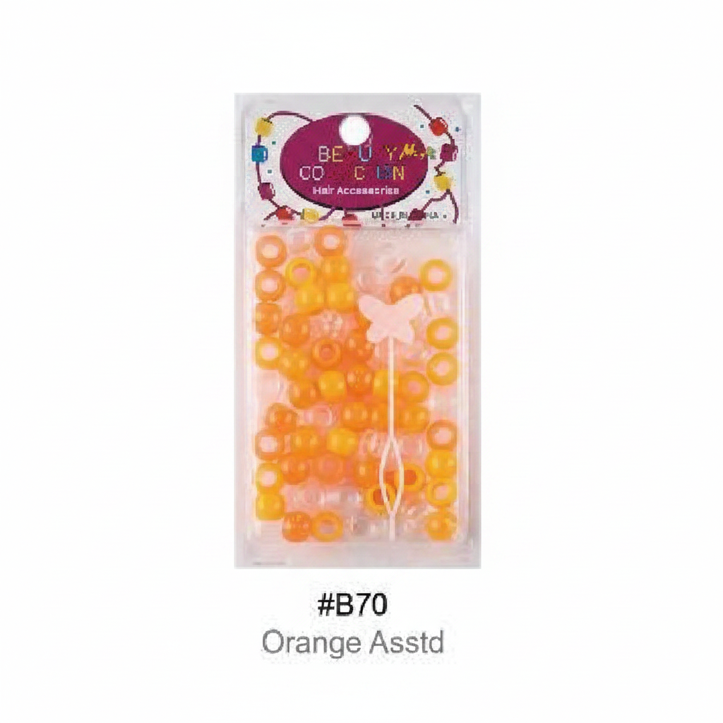 Beauty Magic Collection Hair Beads #B70 Orange Assorted