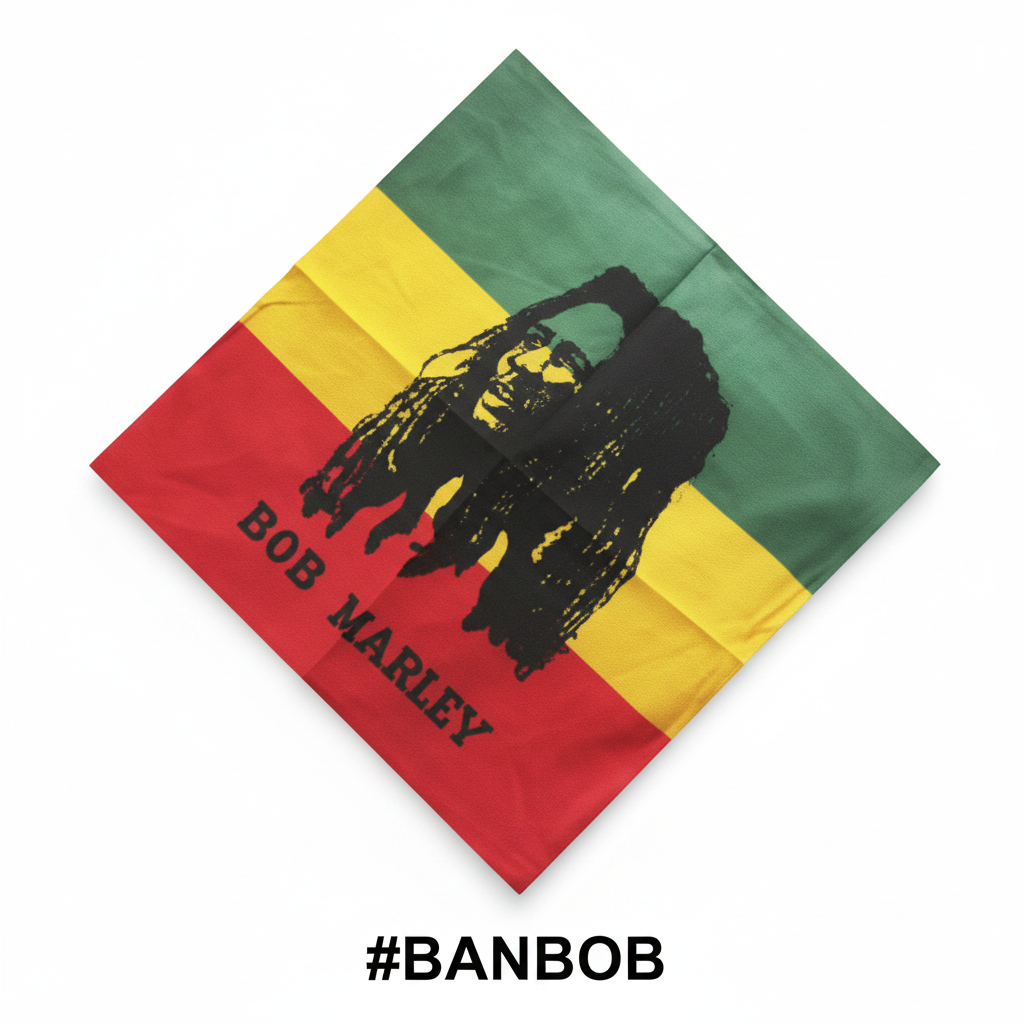 Bob Marley Print Cotton Bandana #BANBOB
