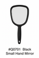 Small Hand Mirror with Handle Black #Q0701