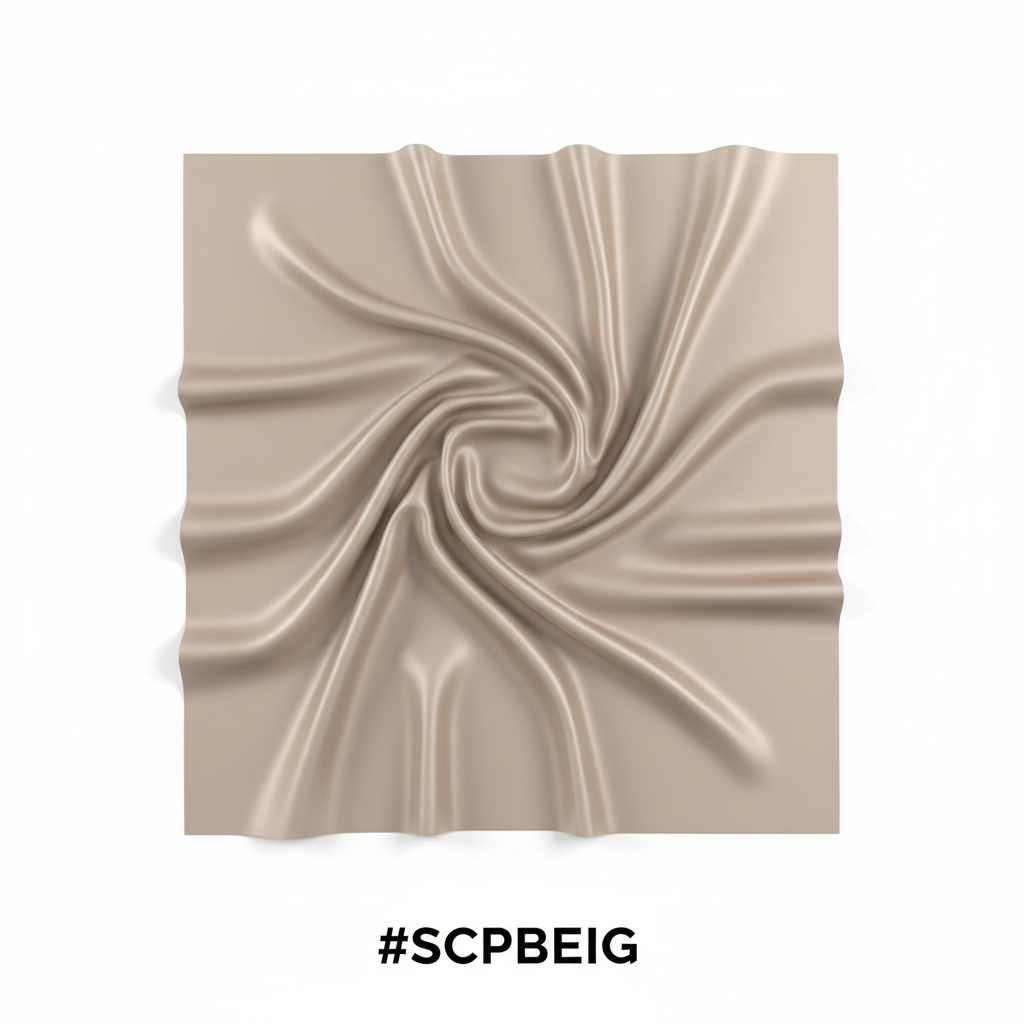 Silky Plain Scarf 90x90cm Beige #SCPBEIG