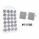 Zirconia Square Pavé Crystal Stud Earrings Display Pack Silver #11130