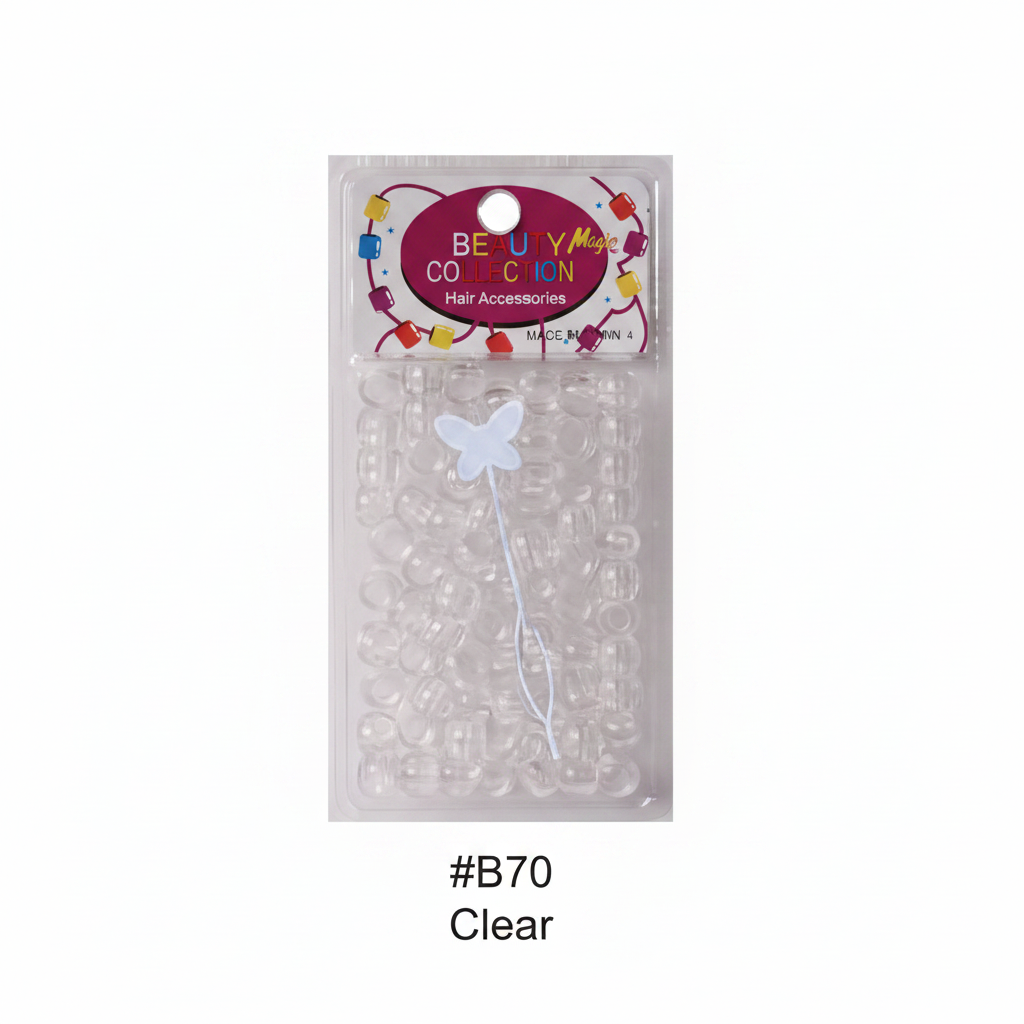 Beauty Magic Collection Hair Beads #B70 Clear