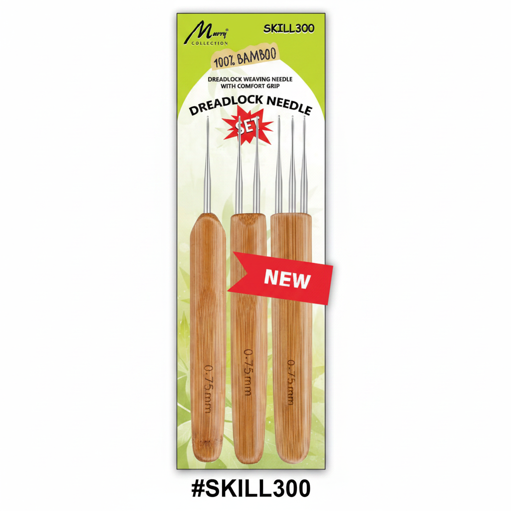Murry Collection #SKILL300 100% Bamboo Dreadlock Weaving Needle Set of 3 with 0.75mm tips