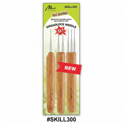 Murry Collection #SKILL300 100% Bamboo Dreadlock Weaving Needle Set of 3 with 0.75mm tips