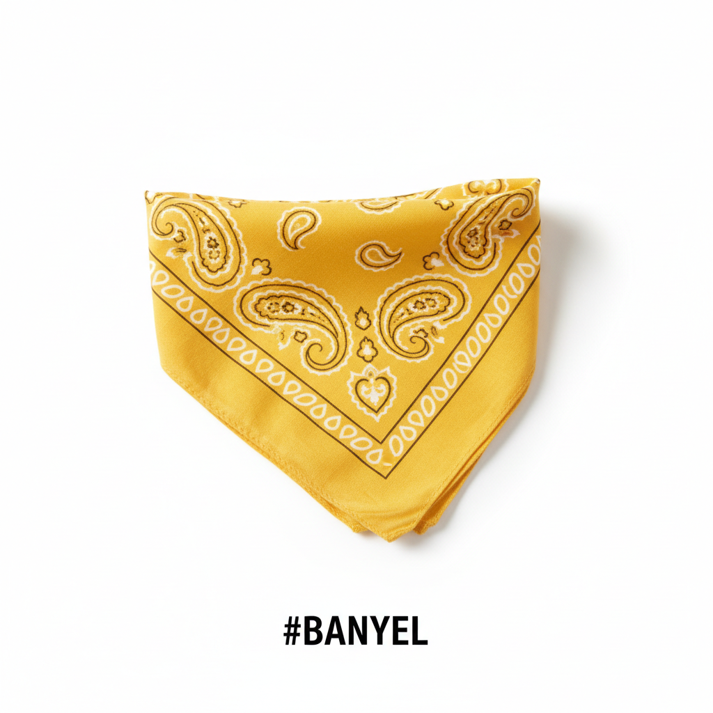 Yellow Printed Paisley Bandana #BANYEL