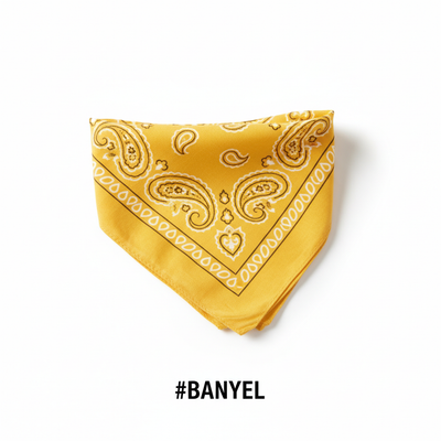 Yellow Printed Paisley Bandana #BANYEL