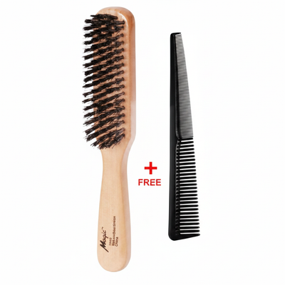 #7726C Hard Narrow Brush with Free Barber Comb - Magic Collection