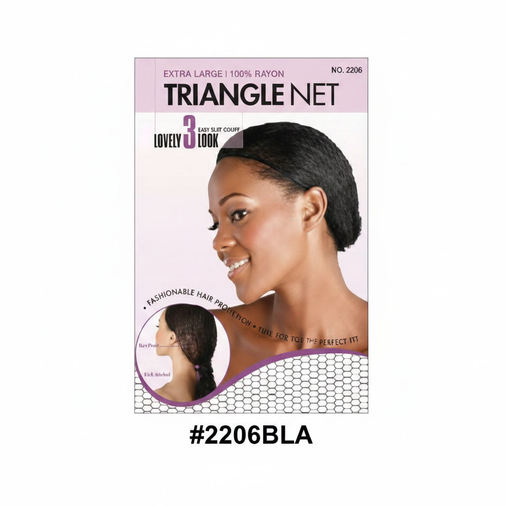 Triangle Net Extra Large Black 100% Rayon #2206BLA - 3D Render