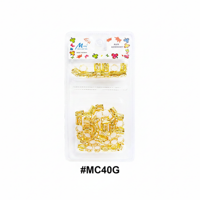 Murry Collection #MC40G Gold Open Filigree Rectangular Dreadlock Cuffs with circular openings